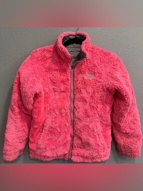 The North Face | Girls Reversible Pink & Gray Zipper Jacket w/Pockets Size 10/12